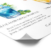 Zomer Mocktails Blauw Hawaiiaanse Piña Colada Menu Poster (Hoek)