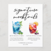 Zomer Mocktails Blauw Hawaiiaanse Sangria Menu (Voorkant)