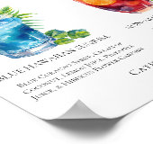 Zomer Mocktails Blauw Hawaiiaanse Sangria Menu Poster (Hoek)