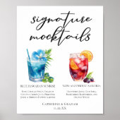Zomer Mocktails Blauw Hawaiiaanse Sangria Menu Poster (Voorkant)