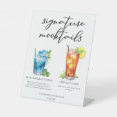 Zomer Mocktails Blauw Hawaiian Arnold Palmer Reclamebord Met Voetstuk (Voorkant)