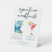 Zomer Mocktails Blauwe Hawaiaanse Cranberry Cutie Reclamebord Met Voetstuk (Voorkant)