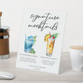 Zomer Mocktails Blauwe Hawaiiaanse Piña Colada Reclamebord Met Voetstuk (Insitu)