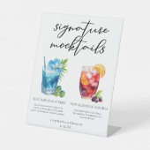 Zomer Mocktails Blauwe Hawaiiaanse Sangria Reclamebord Met Voetstuk (Voorkant)