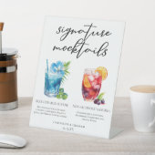 Zomer Mocktails Blauwe Hawaiiaanse Sangria Reclamebord Met Voetstuk (Insitu)