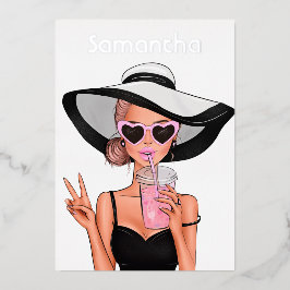 Zomer Mode Fashion strand Glam Dames Folie Uitnodi Uitnodiging