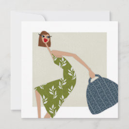 Zomer Mode Illustratie Kunstkaart met een Zakelijk Kaart