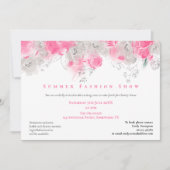 Zomer Mode Show Evenement Bloemen Roze Grijs Kaart (Voorkant)
