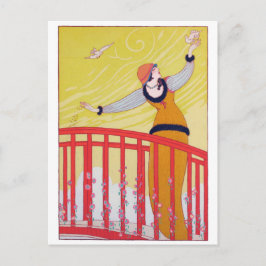 Zomer Mode Tekening Geel Charles Martin Kunst  Briefkaart