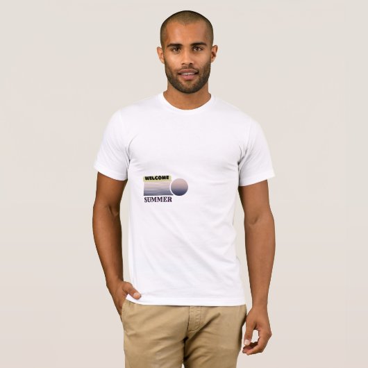 Zomer modern minimalistisch grafisch strand T-shir T-shirt (Voorkant volledig)