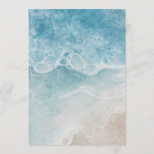 Zomer Modern Strand Bruiloft Menu Kaarten (Achterkant)