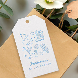 Zomer Moderne Pret Handgetekende Strand Bruiloft F Cadeaulabel