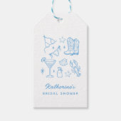 Zomer Moderne Pret Handgetekende Strand Bruiloft F Cadeaulabel (Voorkant)