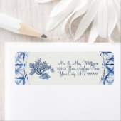 Zomer Moderne Stof Blauw en Witte Bruidsdouche Etiket (Insitu)