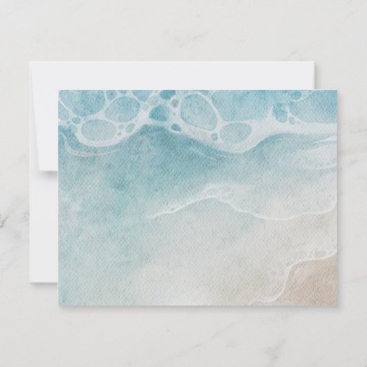 Zomer Moderne Strand Bruiloft Dank u Kaart (Achterkant)