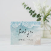 Zomer Moderne Strand Bruiloft Dankkaart Bedankkaart (Staand voorkant)