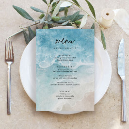Zomer Moderne Strand Bruiloft Menu Kaarten