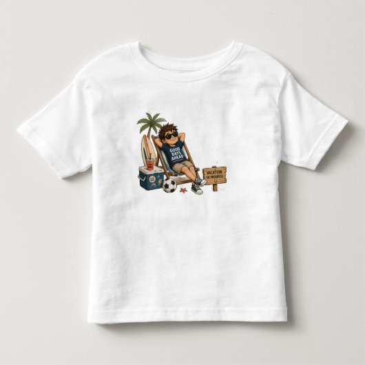 Zomer Modus Geactiveerd Jongens Vakantie T-Shirt (Voorkant)