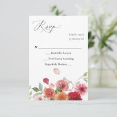 Zomer Multi Kleur Bloemen Geen Maaltijd RSVP (Staand voorkant)