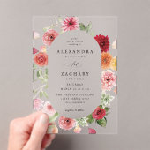 Zomer Multi Kleur Bloemen Huwelijk 2 Acryl Uitnodigingen (Insitu (Draagbaar))