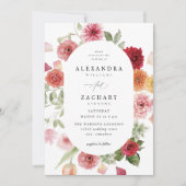 Zomer Multi Kleur Bloemen Huwelijk 2 Kaart (Voorkant)