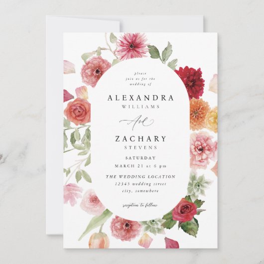 Zomer Multi Kleur Bloemen Huwelijk 2 Kaart (Voorkant)