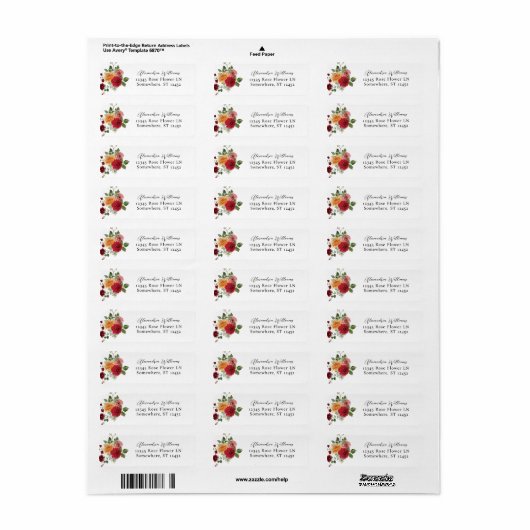 Zomer Multi Kleur Bloemen Retour Adres Label (Full Sheet)