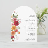 Zomer Multi Kleur Bloemen Trouwboog Kaart (Staand voorkant)