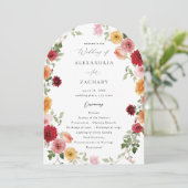 Zomer Multi Kleur Bloemen Trouwprogramma 2- Boog Kaart (Staand voorkant)