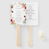 Zomer Multi Kleur Bloemen Trouwprogramma 2 Handwaaier (Voorkant en achterkant)