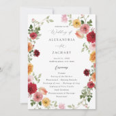 Zomer Multi Kleur Bloemen Trouwprogramma 2 Kaart (Voorkant)