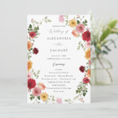 Zomer Multi Kleur Bloemen Trouwprogramma 2 Kaart (Staand voorkant)
