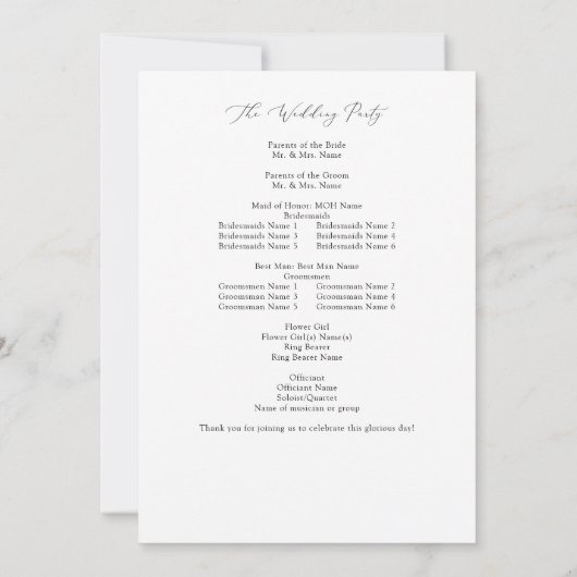 Zomer Multi Kleur Bloemen Trouwprogramma 2 Kaart (Achterkant)