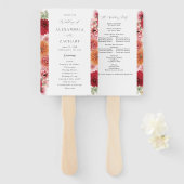 Zomer Multi Kleur Bloemen Trouwprogramma Handwaaier (Voorkant en achterkant)