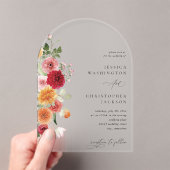 Zomer Multi Kleur Bloemenboog Acryl Uitnodigingen (Insitu (Draagbaar))