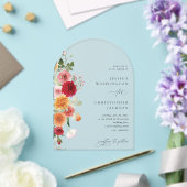 Zomer Multi Kleur Bloemenboog Acryl Uitnodigingen (Insitu (Huwelijk))