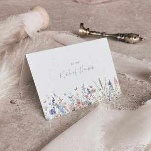 Zomer Multicolor Wilde Bloem Bruidsfeest  Bedankkaart