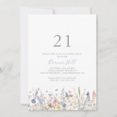 Zomer Multicolor Wildflower 21ste Verjaardagsfeest Kaart (Voorkant)