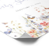 Zomer Multicolor Wildflower Baby shower Welkom Poster (Hoek)
