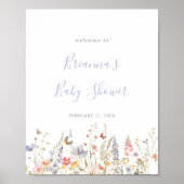 Zomer Multicolor Wildflower Baby shower Welkom Poster (Voorkant)