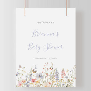 Zomer Multicolor Wildflower Baby shower Welkom Poster