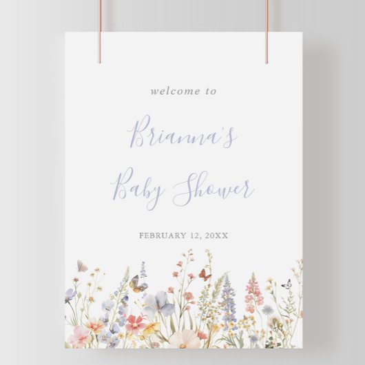 Zomer Multicolor Wildflower Baby shower Welkom Poster