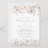 Zomer Multicolor Wildflower bruiloft brunch Kaart (Voorkant)