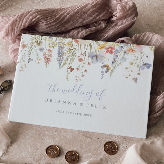 Zomer Multicolor Wildflower bruiloft Gastenboek