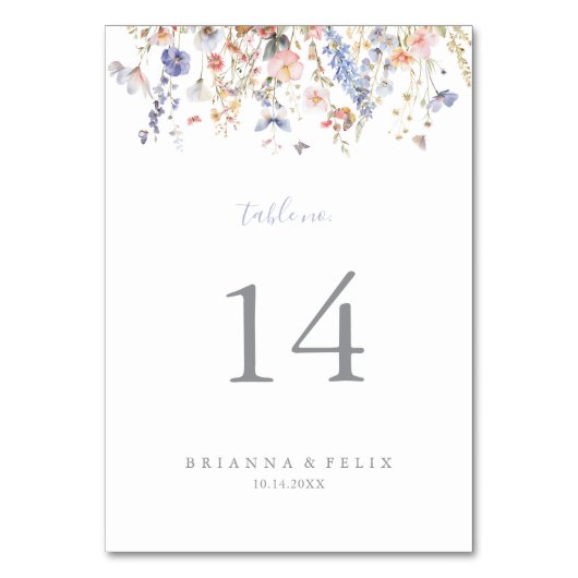 Zomer Multicolor Wildflower bruiloft Kaart (Voorkant)