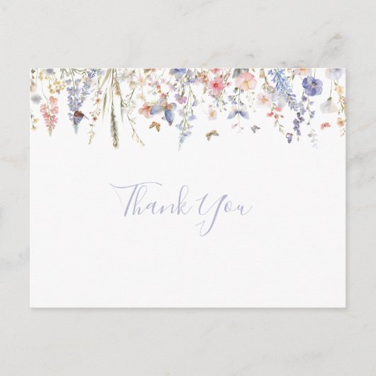 Zomer Multicolor Wildflower Dank u Briefkaart (Voorkant)