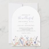 Zomer Multicolor Wildflower De bruiloft van Kaart (Voorkant)