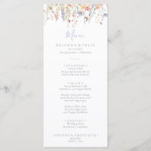 Zomer Multicolor Wildflower Diner Menu (Voorkant)