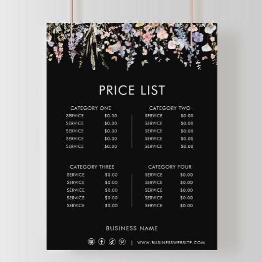 Zomer Multicolor Wildflower Formele prijslijst