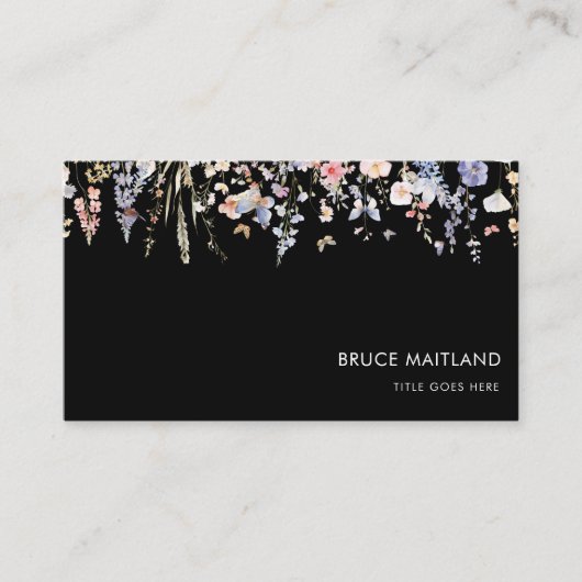 Zomer Multicolor Wildflower Formele Retro Visitekaartje (Voorkant)